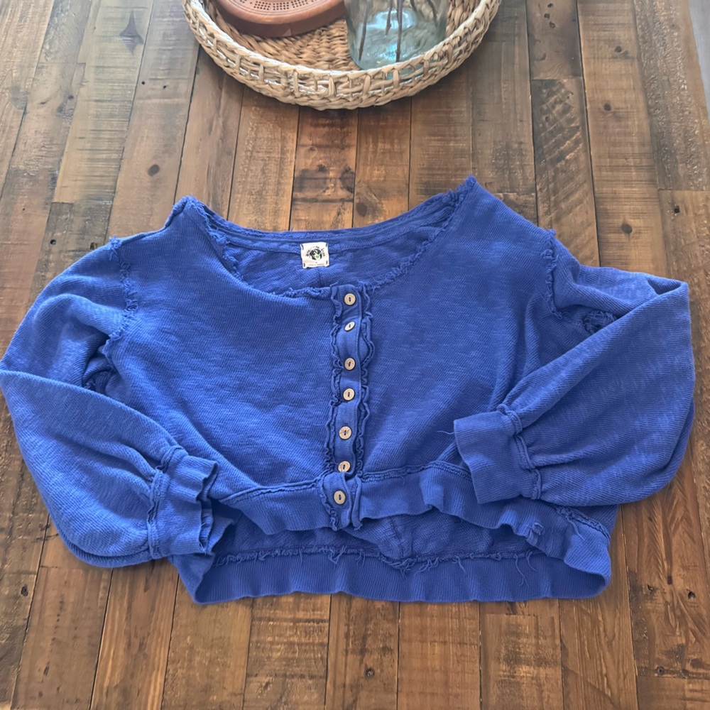 FREE PEOPLE Golden‎ Road Button Front Top - Picture 2 of 7